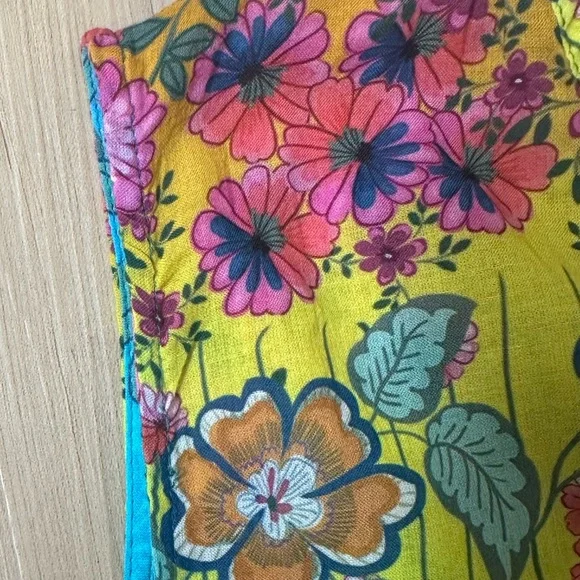 Johnny Was Green and Blue Floral Midi Dress - Picture 6 of 14